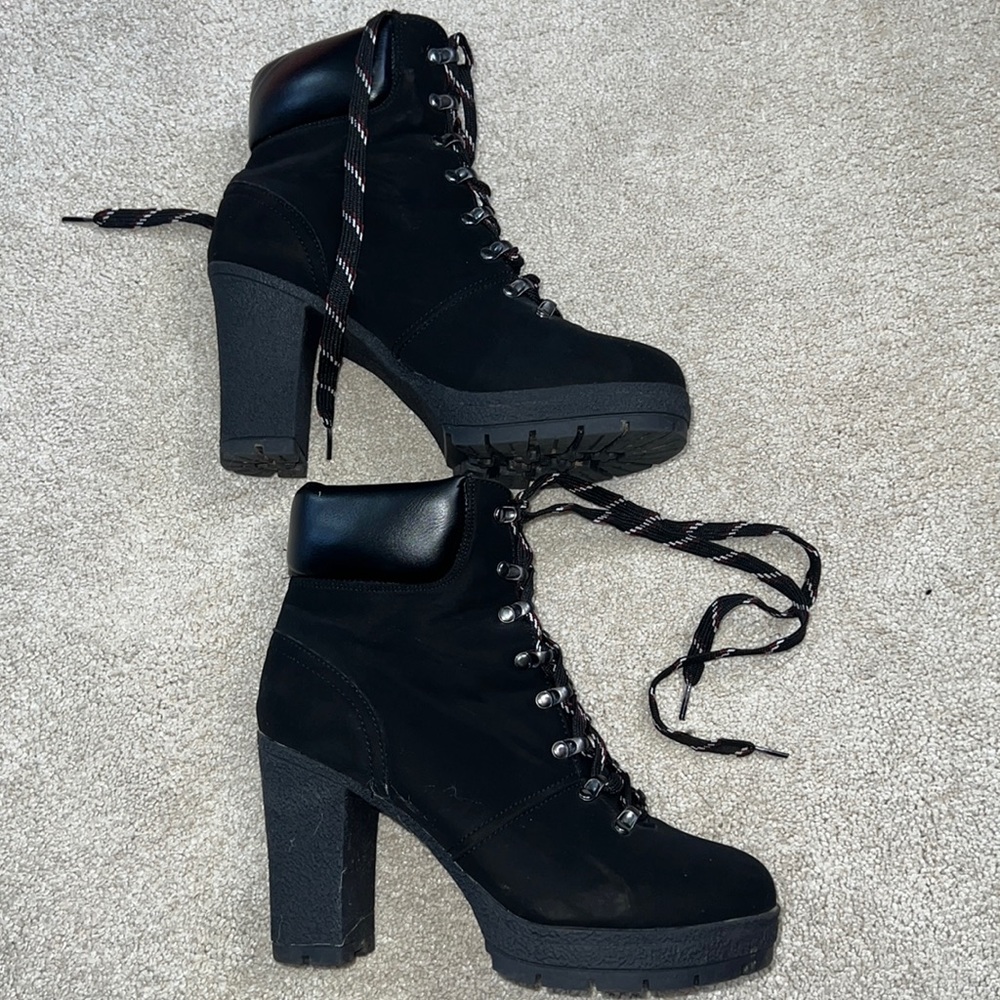 black heel boots
